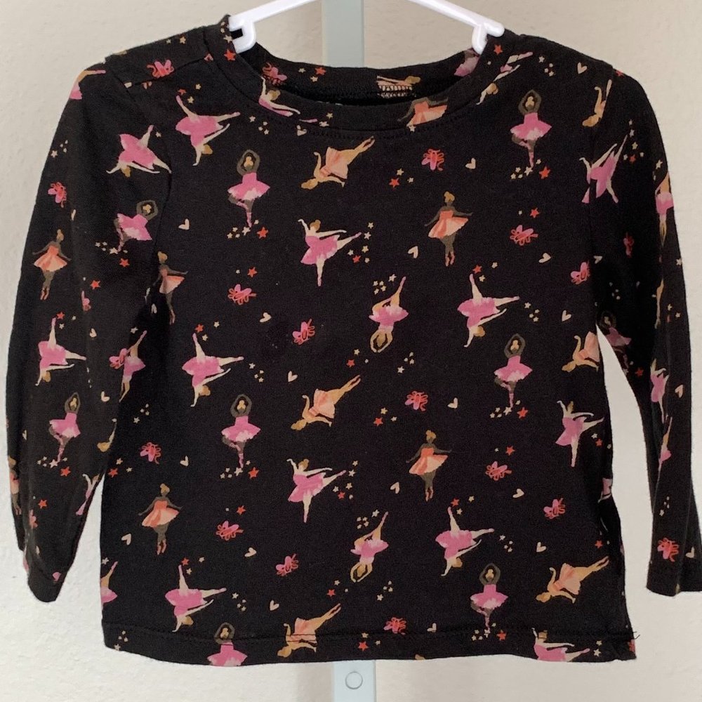 OLD NAVY Ballerina Print T-Shirt, Black, Size:  Infant 12 - 18 mo.
